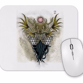 Baskı Dükkanı Skull Devil Color Branca Mouse Pad