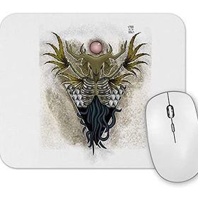 Baskı Dükkanı Skull Devil Color Branca Mouse Pad