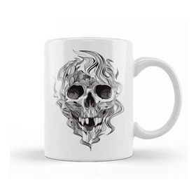 Baskı Dükkanı Skull Flame Kupa