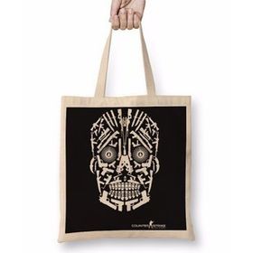 Baskı Dükkanı Skull Gun White Bez Çanta