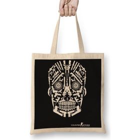 Baskı Dükkanı Skull Gun White Bez Çanta