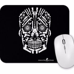 Baskı Dükkanı Skull Gun White Mouse Pad