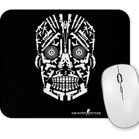 Baskı Dükkanı Skull Gun White Mouse Pad