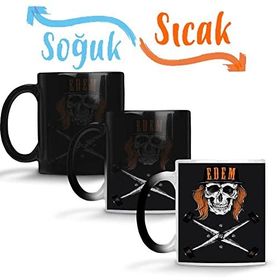 Baskı Dükkanı Skull Radical Sihirli Porselen Kupa