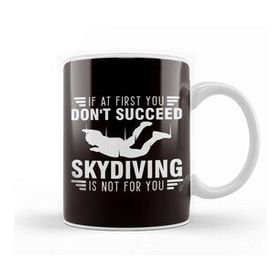 Baskı Dükkanı Skydiving Parachuting Skydiver Flying Parachute Airplane Sky Kupa