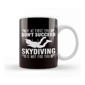 Baskı Dükkanı Skydiving Parachuting Skydiver Flying Parachute Airplane Sky Kupa