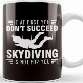 Baskı Dükkanı Skydiving Parachuting Skydiver Flying Parachute Airplane Sky Kupa