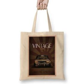 Baskı Dükkanı Skyline Vintage Bez Çanta