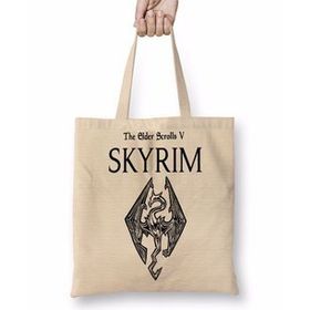 Baskı Dükkanı Skyrim Dragon Bez Çanta