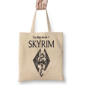 Baskı Dükkanı Skyrim Dragon Bez Çanta