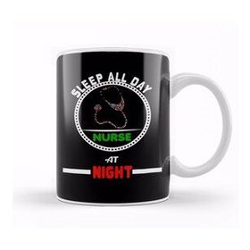 Baskı Dükkanı Sleep All Day Nurse At Night Nursing Rn Kupa