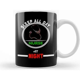 Baskı Dükkanı Sleep All Day Nurse At Night Nursing Rn Kupa
