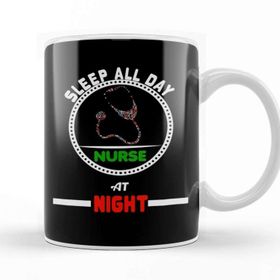 Baskı Dükkanı Sleep All Day Nurse At Night Nursing Rn Kupa