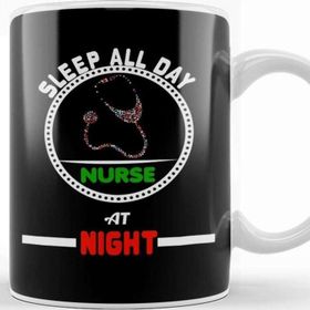 Baskı Dükkanı Sleep All Day Nurse At Night Nursing Rn Kupa