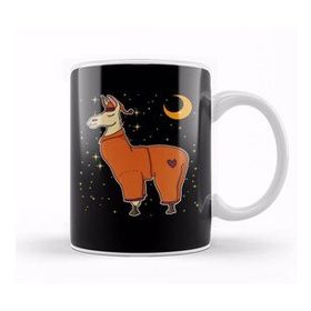 Baskı Dükkanı Sleepy Llama Bedtime Pajamas Dreaming Stars Moons Kupa