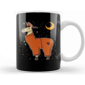 Baskı Dükkanı Sleepy Llama Bedtime Pajamas Dreaming Stars Moons Kupa