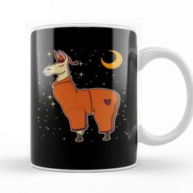 Baskı Dükkanı Sleepy Llama Bedtime Pajamas Dreaming Stars Moons Kupa