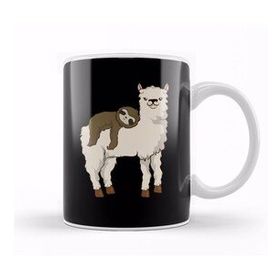 Baskı Dükkanı Sloth Riding Llama Adorable Fluffy Lama & Sloth Kupa