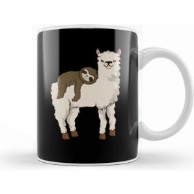 Baskı Dükkanı Sloth Riding Llama Adorable Fluffy Lama & Sloth Kupa
