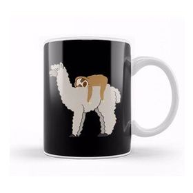 Baskı Dükkanı Sloth Riding Llama Adorable Lama & Sleepy Sloth Kupa