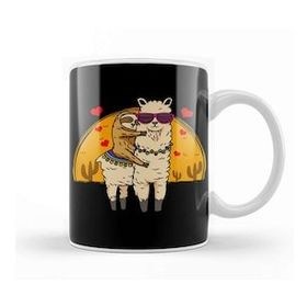 Baskı Dükkanı Sloth Riding Llama Cute Fluffy Lama & Sleepy Sloth Kupa