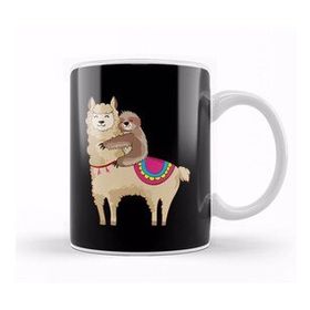 Baskı Dükkanı Sloth Riding Llama Hugging Animal Friends Kupa