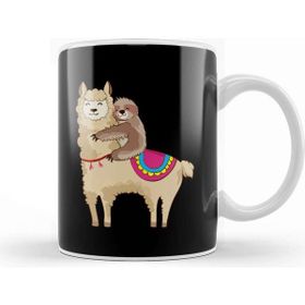 Baskı Dükkanı Sloth Riding Llama Hugging Animal Friends Kupa