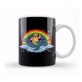 Baskı Dükkanı Sloth Riding Narwhal Adorable Unicorn Of The Sea Kupa