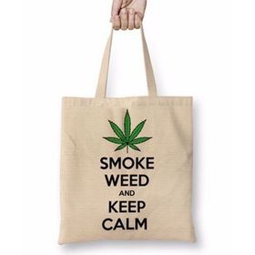 Baskı Dükkanı Smoke Weed And Keep Calm Connect Bez Çanta