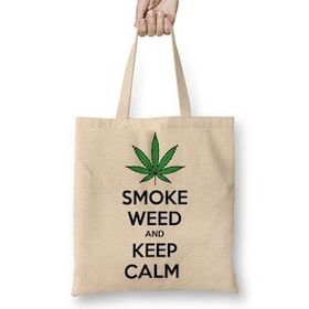 Baskı Dükkanı Smoke Weed And Keep Calm Connect Bez Çanta