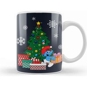 Baskı Dükkanı Smurf Around The Christmas Tree Kupa