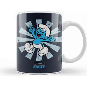 Baskı Dükkanı Smurf Retro Japanese Kupa