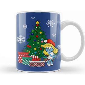 Baskı Dükkanı Smurfette Around The Christmas Tree Kupa