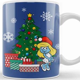 Baskı Dükkanı Smurfette Around The Christmas Tree Kupa