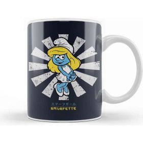 Baskı Dükkanı Smurfette Retro Japanese Smurfs Kupa