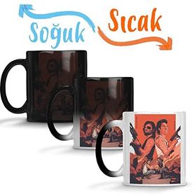 Baskı Dükkanı Snakes 2x Sihirli Porselen Kupa