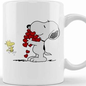 Baskı Dükkanı Snoopy And Woodstock Hugging Love Aşk Kupa