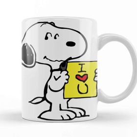 Baskı Dükkanı Snoopy Peanuts I Love You Kupa
