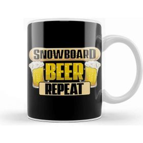 Baskı Dükkanı Snowboard Beer Repeat Funny Snowboarder Party Kupa