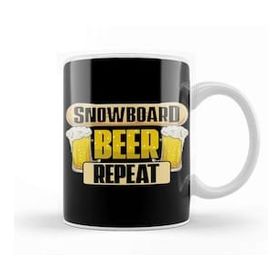 Baskı Dükkanı Snowboard Beer Repeat Funny Snowboarder Party Kupa