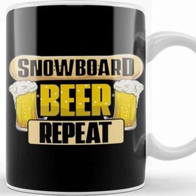 Baskı Dükkanı Snowboard Beer Repeat Funny Snowboarder Party Kupa