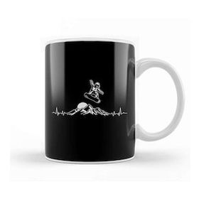 Baskı Dükkanı Snowboarder Heartbeat Snowboarding Heart Mountain Kupa