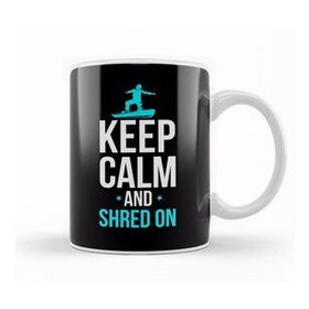 Baskı Dükkanı Snowboarding Keep Calm and Shred On Snowboarder Kupa