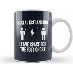 Baskı Dükkanı Social Distancing Leave Space for the Holy Ghost Kupa