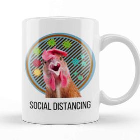 Baskı Dükkanı Social Distancing World Champion Bird Flu Pandemic Kupa