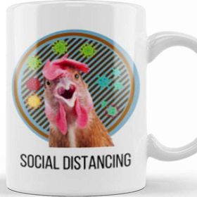 Baskı Dükkanı Social Distancing World Champion Bird Flu Pandemic Kupa