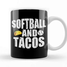 Baskı Dükkanı Softball and Tacos Funny Novelty Kupa