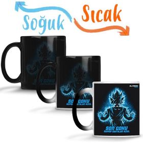 Baskı Dükkanı Son Goku Super Saiyajin Azul 03 Sihirli Porselen Kupa