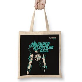 Baskı Dükkanı Son Goku Super Saiyajin Azul V2 Bez Çanta