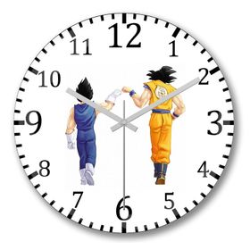 Baskı Dükkanı Songoku & Vegetta Bombeli Gerçek Cam Duvar Saati
